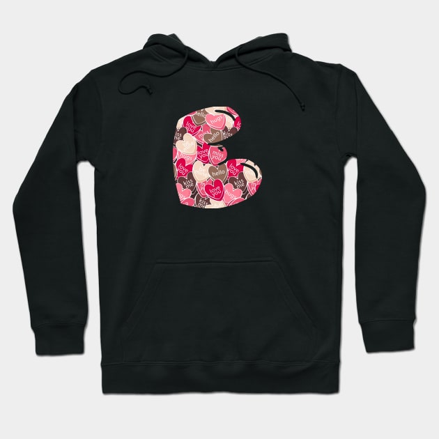 Monogram Letter E Hoodie by CatCoconut-Art